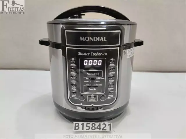LOTE COM 01 PANELA DE PRESSÃO ELÉTRICA MONDIAL DIGITAL PE-40 3 LITROS 110V 60HZ 00000470-24W00