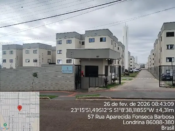 Apartamento - Área privativa: 43,31 m², Com 2 qt(s) - Localizado(a): RUA APARECIDA FONSECA BARBOSA, N. 57, Apto. 303, BL 07 VG 185 - LONDRINA/PR - CEP: 86088380