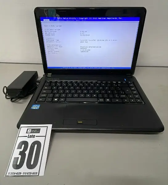 NOTEBOOK POSITIVO MASTER COM INTEL I3, 4GB DE MEMÓRIA E HD 320GB + FONTE - FUNCIONANDO