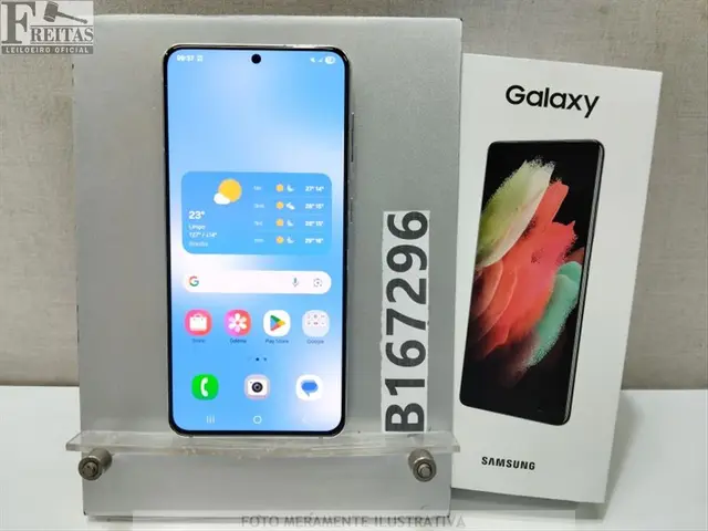 LOTE COM 01 SMARTPHONE SAMSUNG GALAXY S21 5G SM-G991B 128GB 8GB RAM COM BATERIA RQCRB010VCV