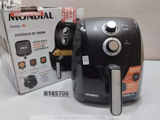 LOTE COM 01 FRITADEIRA A AR MONDIAL FAMILY - 4L 1500W AFN-40-BFS 32623140-0140