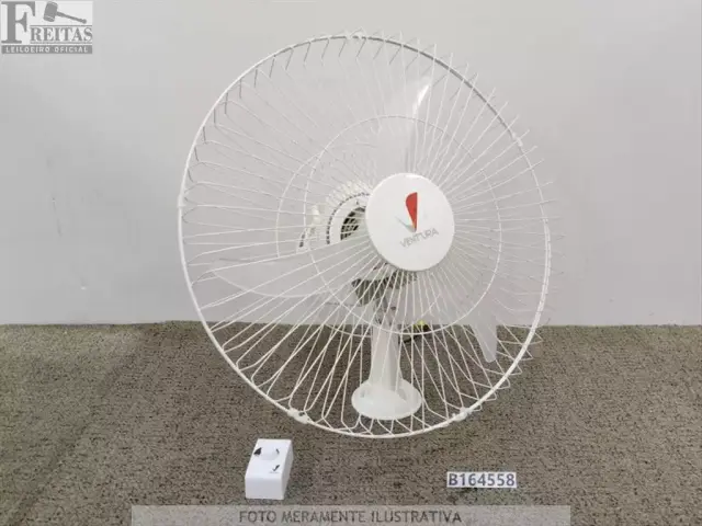 LOTE COM 01 VENTILADOR DE PAREDE VENTI DELTA OSCILANTE VENTURA 60CM BRANCO 150/155W BIVOLT CHAVEADO…