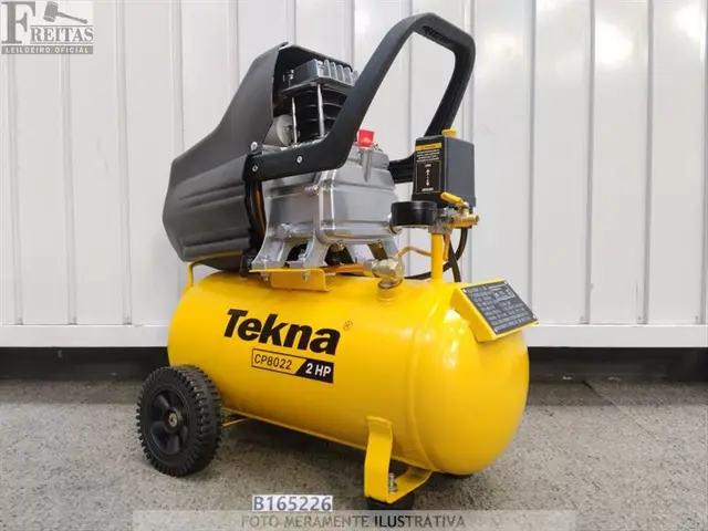 LOTE COM 01 COMPRESSOR DE AR TEKNA CP8022-1CK3B 20L 127V 2HP OD220 SEM ACESSÓRIOS 08/24 1011023
