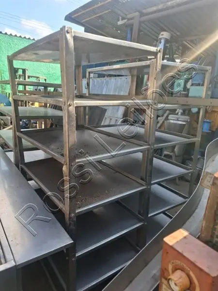 [ LANCES POR QUILO ] APROX. 390 KG. - 06 UN. - PRATELEIRAS EM AÇO INOX ( NO ESTADO)