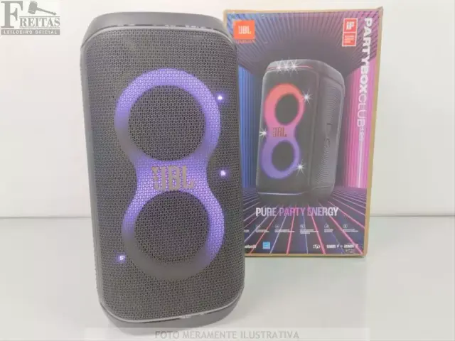 LOTE COM 01 CAIXA DE SOM BLUETOOTH JBL PARTYBOX CLUB PRETO - 160W