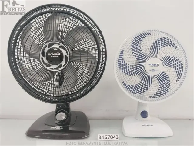 LOTE COM 02 VENTILADORES DE MESA MONDIAL 6 HÉLICES 127V 60HZ (1- TURBO VT-40-B 40CM PRETO 140W…