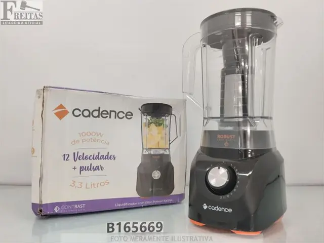 LOTE COM 01 LIQUIDIFICADOR COM FILTRO CADENCE ROBUST 1000W 12 VELOCIDADES 3,3L LIQ400 220V 60HZ