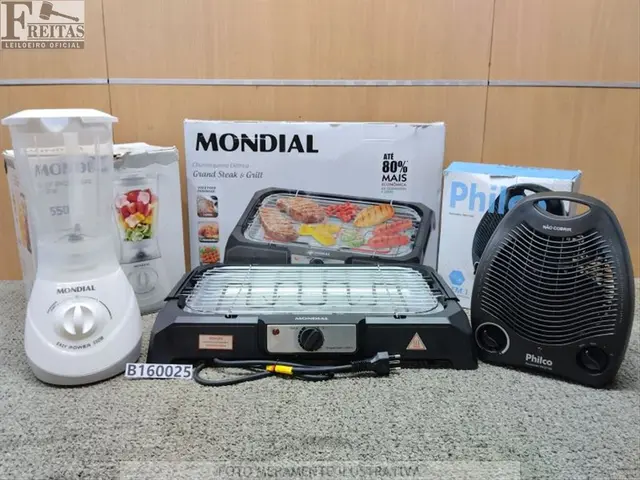 LOTE COM 01 CHURRASQUEIRA ELÉTRICA GRAND STEAK&GRILL PRETO MONDIAL 220V 00060237-24A04