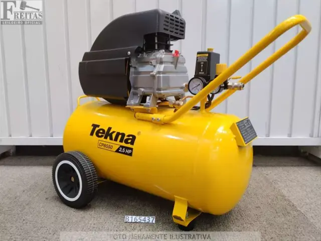 LOTE COM 01 COMPRESSOR DE AR TEKNA CP8550-1C 50L 127V 2,5HP OD300 SEM ACESSÓRIOS 08/24 1011005