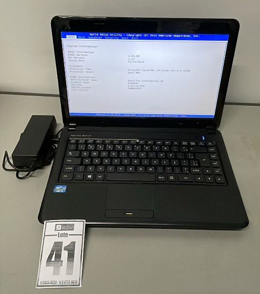 NOTEBOOK POSITIVO MASTER COM INTEL I3, 4GB DE MEMÓRIA E HD 320GB + FONTE - FUNCIONANDO