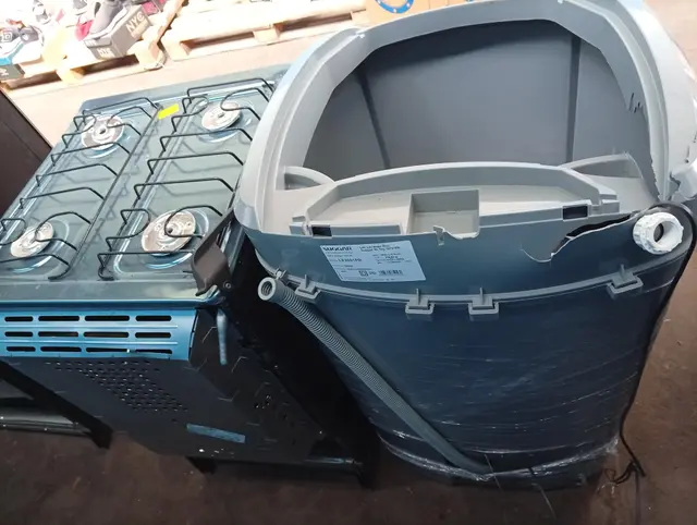 FOGÃO ATLAS COLISEUM 4 BOCAS PRETO A GÁS COM MESA DE INOX, LAVADORA DE ROUPA SUGGAR LAVAMAX ECO 20KG CINZA 127V