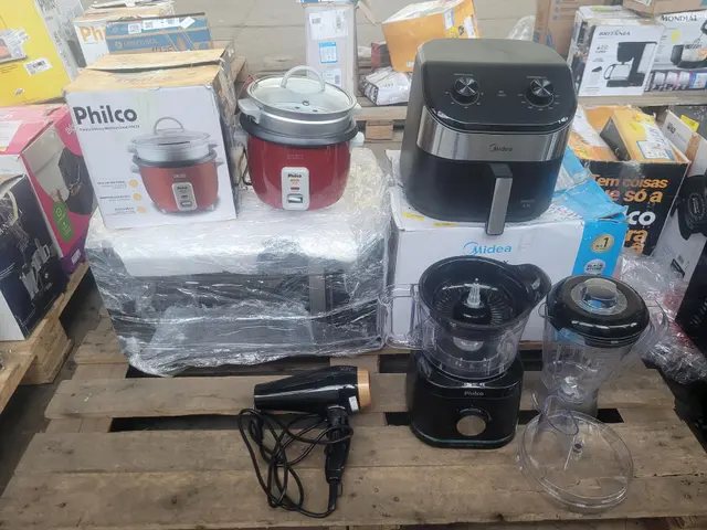 MICRO-ONDAS MONDIAL + MULTIPROCESSADOR PHILCO + AIR FRYER MIDEA + SECADOR GAMA
