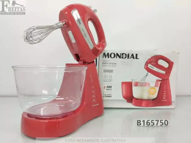 LOTE COM 01 BATEDEIRA MONDIAL BELLA MASSA 500W B-55-R 220V 50/60HZ 336211072029