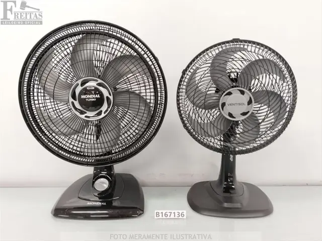 LOTE COM 02 VENTILADORES DE MESA 6 HÉLICES (1- MONDIAL VT-40-B 40CM 140W 220V 60HZ SEM PINO…