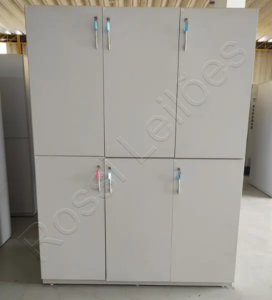 4 PÇS ARMÁRIO GUARDA VOLUMES MARCA GENÉRICA - 1,55X070X2,00MT - 06 PORTAS