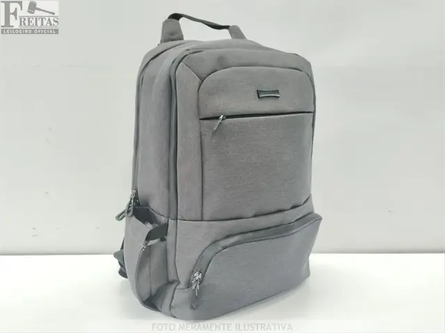 LOTE COM 01 MOCHILA SESTINI CINZA POLIÉSTER 0,32X0,45CM ORGANIZADOR INTERNO (NOTEBOOK) BOLSO…