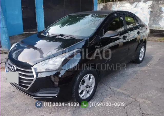 HYUNDAI/HB20S 1.6M COMF; 2016/2016; PRETA; ALCO./GASOL. - FUNCIONANDO - IPVA 2026 OK