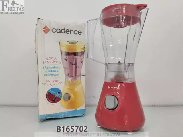 LOTE COM 01 LIQUIDIFICADOR CADENCE LINHA COLORS EVOLUTION 800W 4 VELOCIDADES LIQ351 220V 60HZ