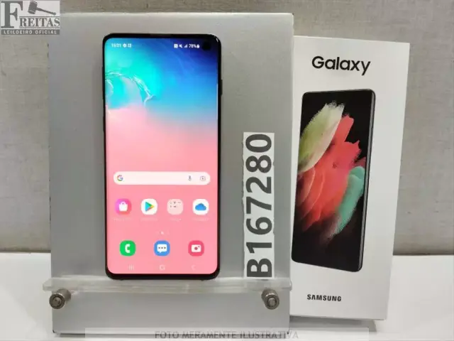 LOTE COM 01 SMARTPHONE SAMSUNG GALAXY S10 SM-G973F 128GB 8GB RAM COM BATERIA RX8M7063G1V