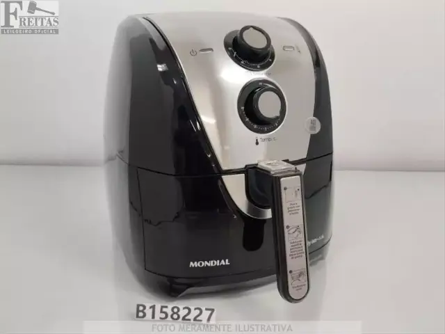 LOTE COM 01 FRITADEIRA ELÉTRICA AIR FRYER MONDIAL GRAND FAMILY AF-55I 1900W 5,5 L PRETA / PRATA…