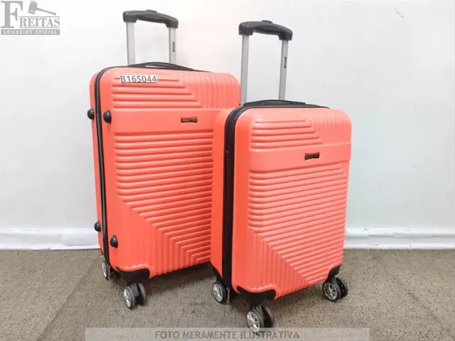 LOTE COM KIT 02 MALAS DE VIAGEM SESTINI POLIPROPILENO COR LARANJA (MED
