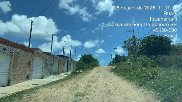 Casa - Área privativa: 64,07 m², Com 2 qt(s) - Localizado(a): RUA AMBAR (ANTIGA RUA DA ESCOLA), N. 779, AREA 05 - NOSSA SENHORA DO SOCORRO/SE - CEP: 49163340