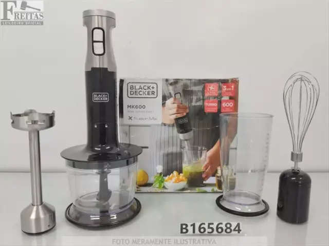 LOTE COM 01 MIXER VERTICAL 3 EM 1 BLACK + DECKER FUSION MIX 600W MK600-B2 220V 60HZ