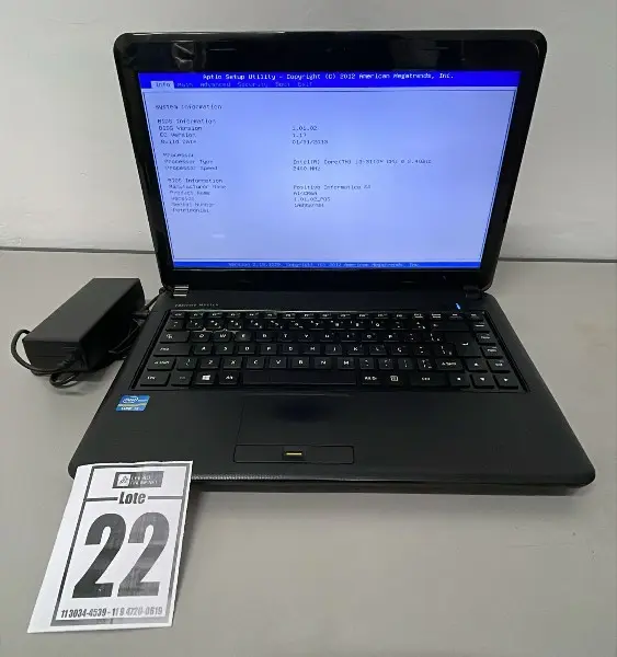 NOTEBOOK POSITIVO MASTER COM INTEL I3, 4GB DE MEMÓRIA E HD 320GB + FONTE - FUNCIONANDO