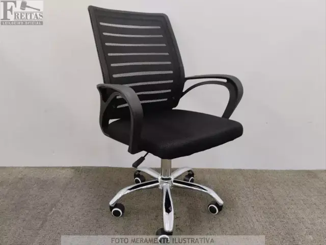 LOTE COM 01 CADEIRA EXECUTIVA G4A GIRATÓRIA TECIDO BASE CROMADA APOIO BRAÇO AJUSTE ALTURA RODAS…