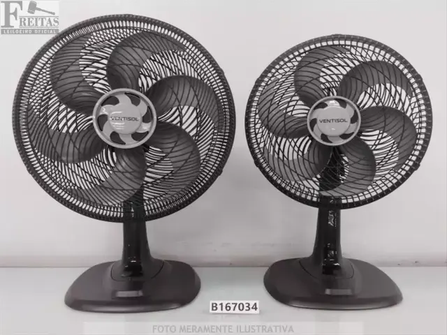 LOTE COM 02 VENTILADORES DE MESA VENTISOL 6 HÉLICES VOM TURBO 6 127V 60HZ (1- 40CM 80W (AVARIAS) /…