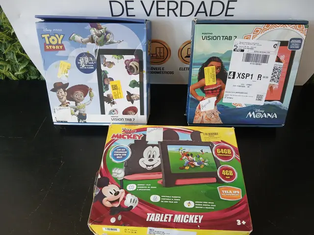 TABLET POSITIVO VISION TAB 7 MOANA 3GB RAM 64GB E TABLET INFANTIL POSITIVO VISION TAB 7 TOY STORY 3GB RAM 64GB, TELA 7 POLEGADAS, OCTA-CORE, WI-FI E ANDROID 14 GO