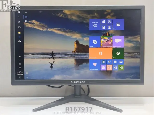 LOTE COM 01 MONITOR LED BLUCASE 20" BM20I1HVW PRETO ACOMPANHA BASE / FONTE / CABO 85686042245