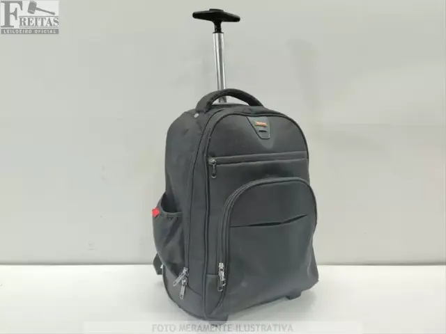 LOTE COM 01 MOCHILA CARRINHO SESTINI PRETO POLIÉSTER 0,40X0,45CM ORGANIZADOR INTERNO BOLSO…
