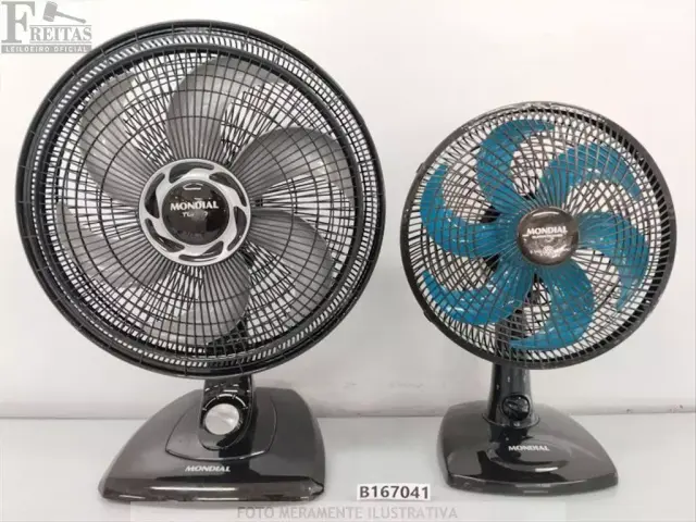 LOTE COM 02 VENTILADORES DE MESA MONDIAL 6 HÉLICES (1- TURBO VT-40-B 40CM 140W 127V 60HZ…