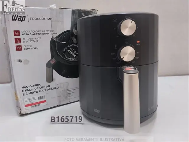 LOTE COM 01 FRITADEIRA ELÉTRICA WAP AIR FRYER PROSDÓCIMO 5L 360° WAFG1 220V FW00953600324372023
