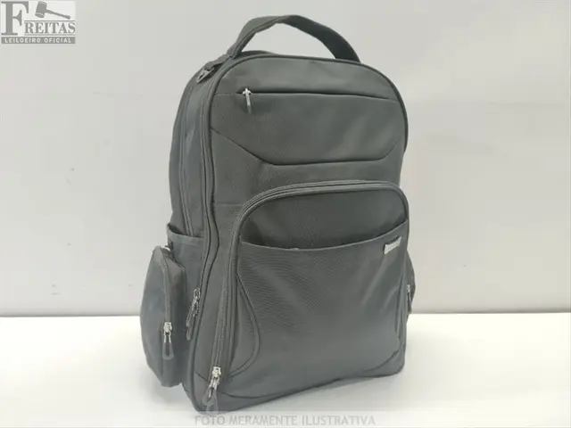 LOTE COM 01 MOCHILA SESTINI PRETO POLIÉSTER 0,35X0,48CM ORGANIZADOR INTERNO (NOTEBOOK) BOLSO…