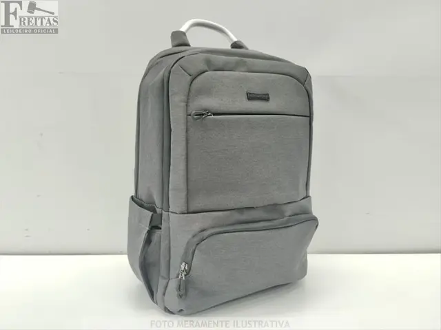 LOTE COM 01 MOCHILA SESTINI CINZA POLIÉSTER 0,32X0,45CM ORGANIZADOR INTERNO (NOTEBOOK) BOLSO…