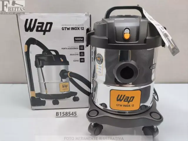 LOTE COM 01 ASPIRADOR WAP GTW PÓ / ÁGUA INOX 12 1400W BOCAL DE SOPRO 220V 60HZ FW00504203119382024
