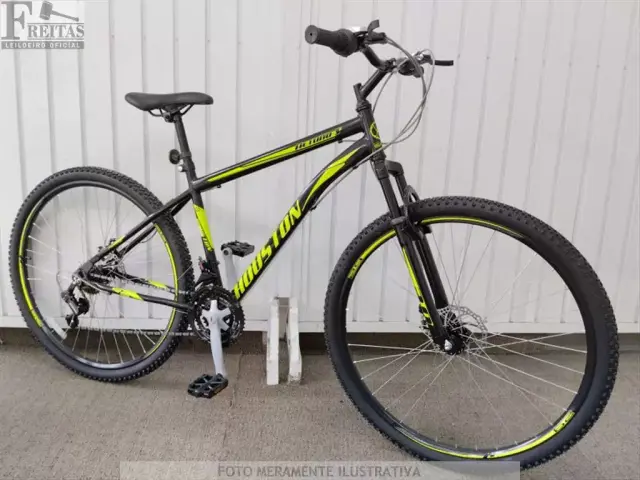 LOTE COM 01 BICICLETA HOUSTON NETUNO-S PRETA/VERDE