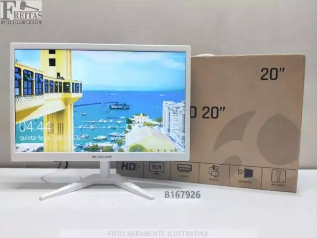 LOTE COM 01 MONITOR LED BLUCASE 20" BM20K4HVWW BRANCO ACOMPANHA BASE / CABO SEM FONTE 74681450075