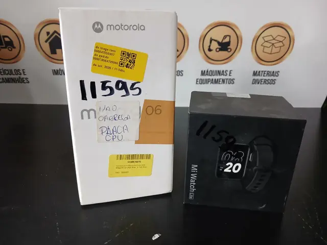 SMARTPHONE MOTO G06 128GB, 4GB RAM + 8GB RAM BOOST, CÂMERA DE 50MP E BATERIA DE 5200MAH — AZUL-MARINHO; SMARTWATCH XIAOMI LITE GPS XM584 PRETO