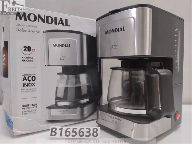 LOTE COM 01 CAFETEIRA ELÉTRICA MONDIAL DOLCE AROME 20XÍC AÇO INOX 20X C-43-20X-SI 500W 220V 60HZ…