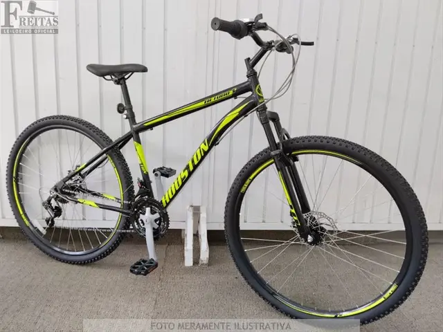 LOTE COM 01 BICICLETA HOUSTON NETUNO-S PRETA/VERDE