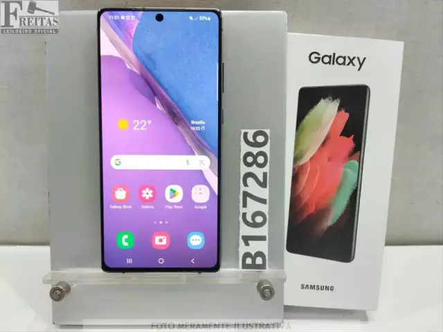 LOTE COM 01 SMARTPHONE SAMSUNG GALAXY NOTE20 5G SM-N981B 256GB 8GB RAM COM BATERIA RQCR9001RKR